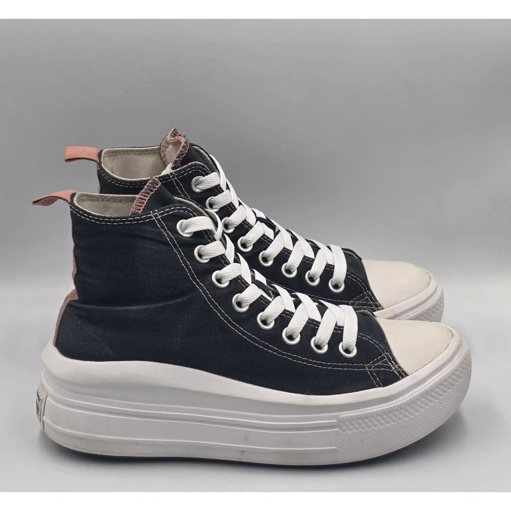 Converse Chuck Taylor AllStar High Move Platform Womens Black-Pink Sneakers 6.5